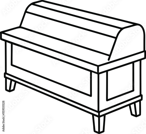 Storage Bench Editable Outline Vector Graphic