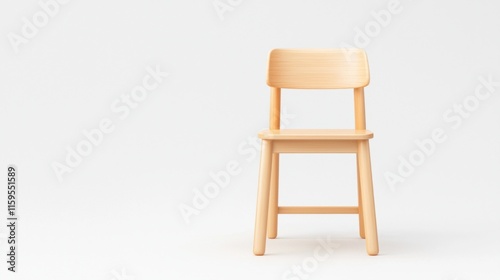 Minimalistischer Hochstuhl aus Holz für das Essen und Füttern des Babys in schlichtem Design