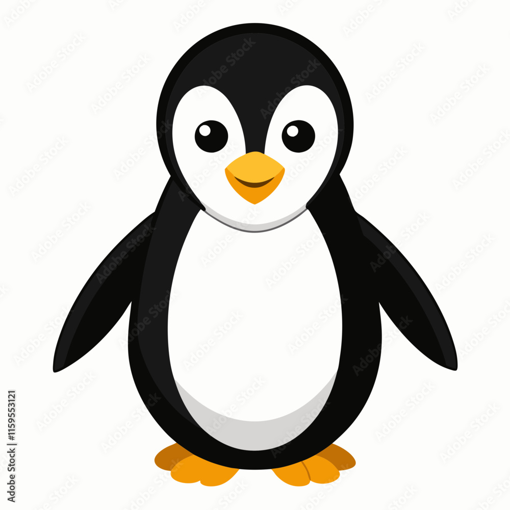 Minimalist Penguin on White Minimalist Penguin on White