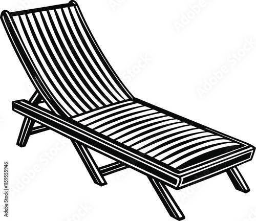 Simple Sun lounger Silhouette Vector Illustration