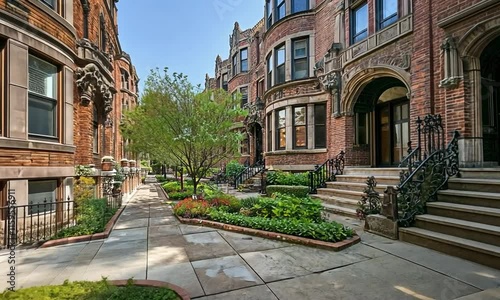 Charming Brick Row Houses with Courtyard Garden and Ornate Ironwork