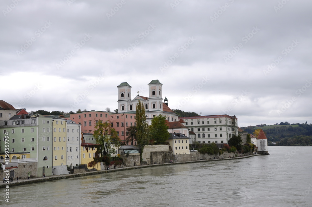Fototapeta premium Panorama of the City Passau in Bavaria, Germany 