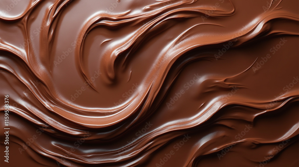 Melted Chocolate Swirls Texture Background Melted Chocolate Swirls Texture Background