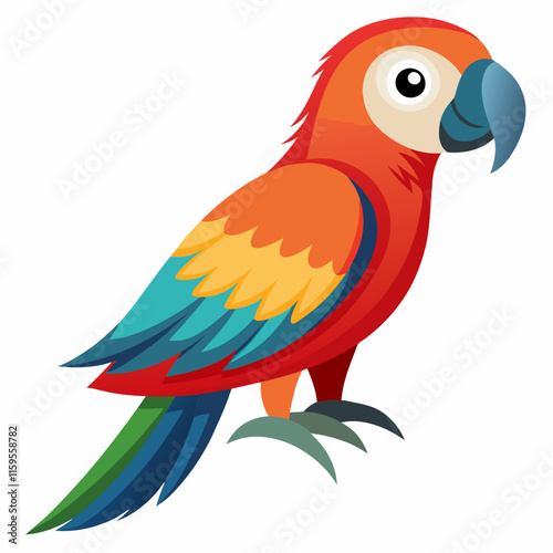 Parrot on White Background