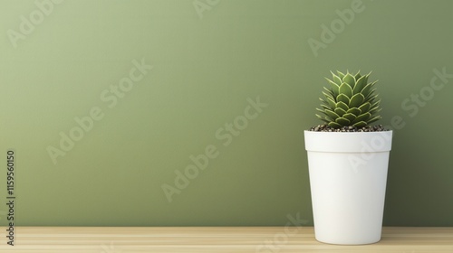 Umweltfreundliches, biologisch abbaubares Blumentopfdisplay auf minimalistischem grünem Hintergrund