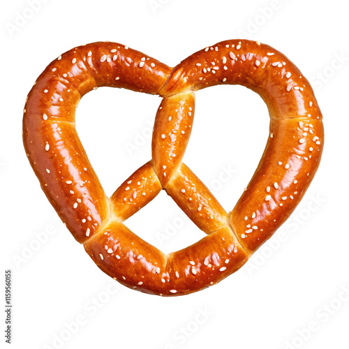 traditional german salted pretzel isolated on transparent background photo