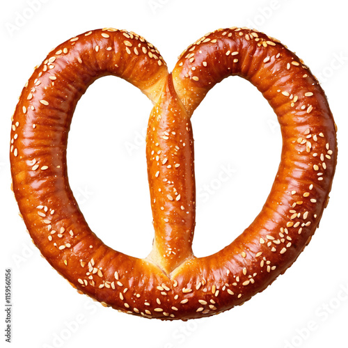 traditional german salted pretzel isolated on transparent background photo