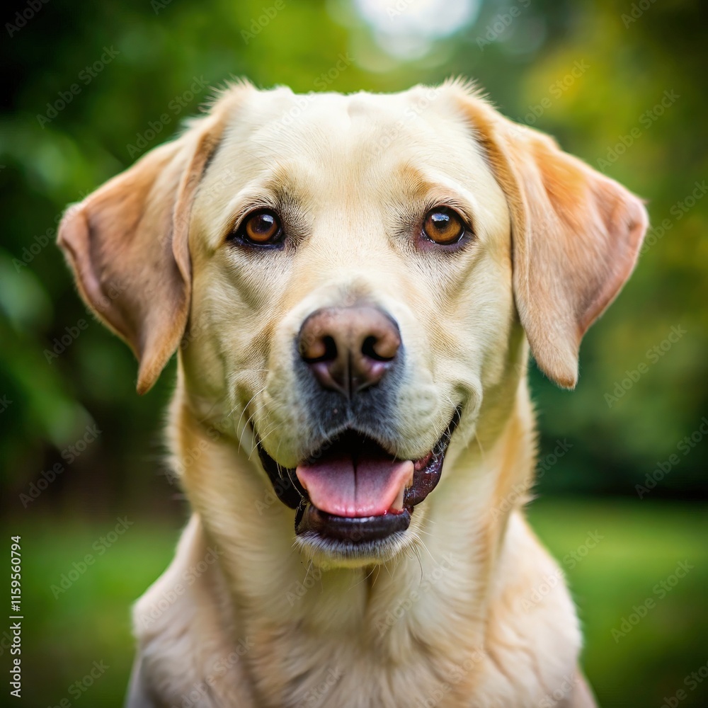 Happy Labrador Retriever Enjoying a Sunny Day in the Park With a Joyful Expression. Generative AI Happy Labrador Retriever Enjoying a Sunny Day in the Park With a Joyful Expression. Generative AI