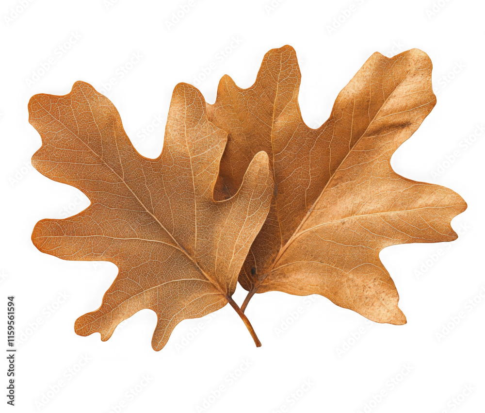 Fototapeta premium Isolated autumn oak tree leaves 