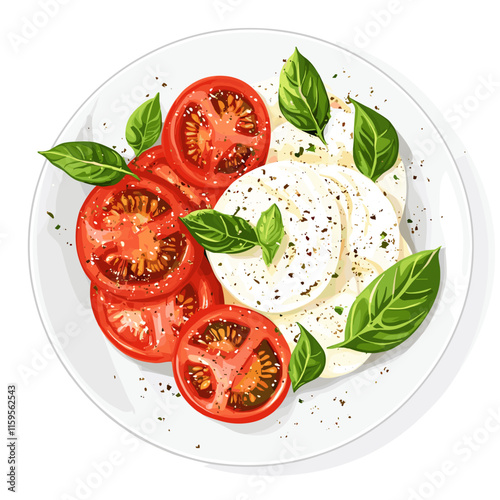 Caprese Salad with Mozzarella, Tomato, and Basil