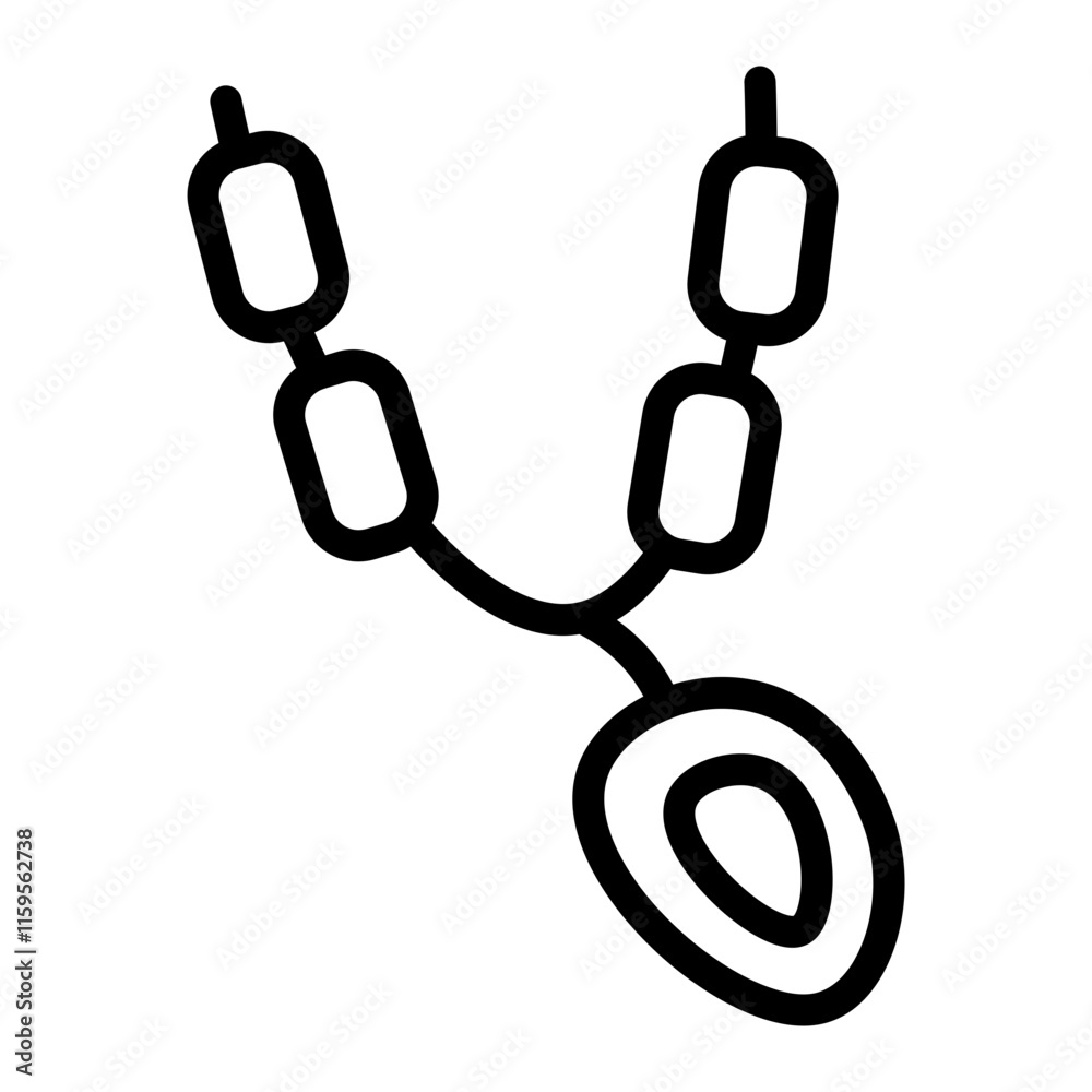 Birthstone Jewelry Vector Line Icon Design Birthstone Jewelry Vector Line Icon Design