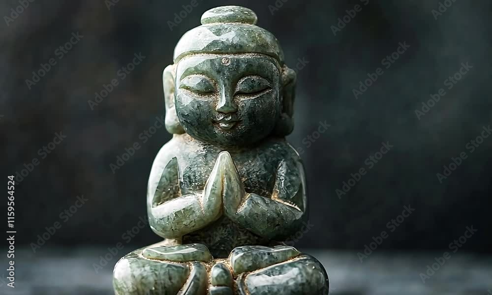 A serene jade Buddha statue in a meditative pose, symbolizing peace and spirituality. A serene jade Buddha statue in a meditative pose, symbolizing peace and spirituality.