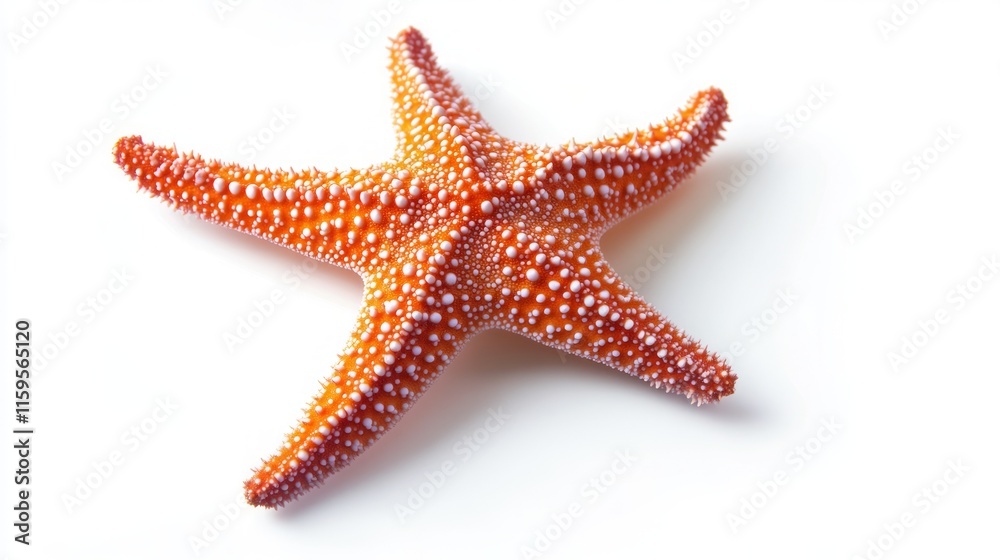 Orange starfish on white. Orange starfish on white.
