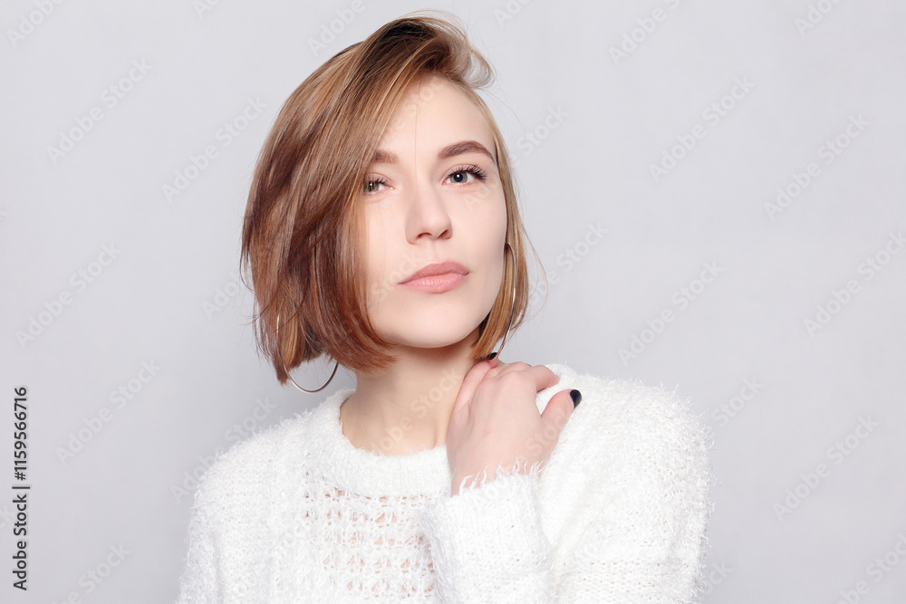 Young beautiful cute girl showing different emotions. Young beautiful cute girl showing different emotions.
