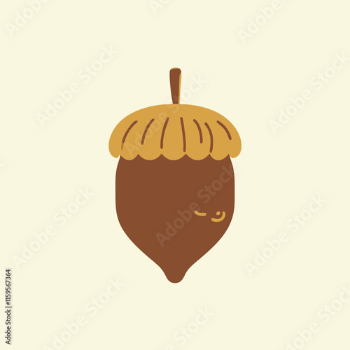 Acorn, oak nut. Vector illustration. stock illustration
