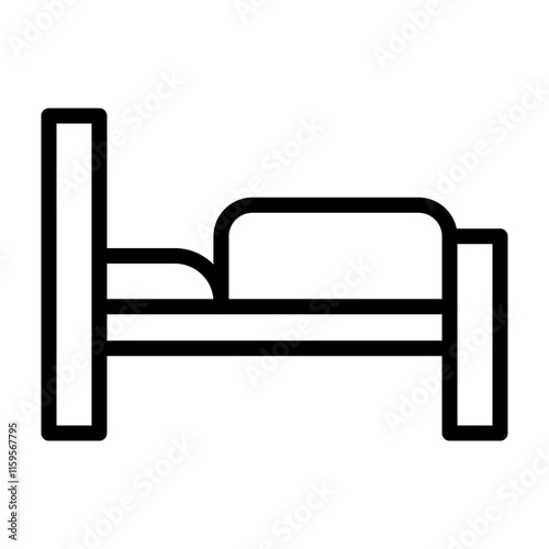 Bed Vector Line Icon Design