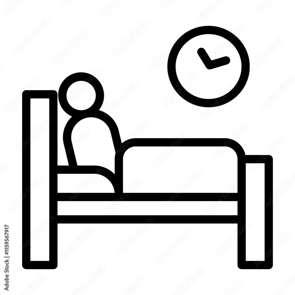 Sleep Deprivation Vector Line Icon Design Sleep Deprivation Vector Line Icon Design