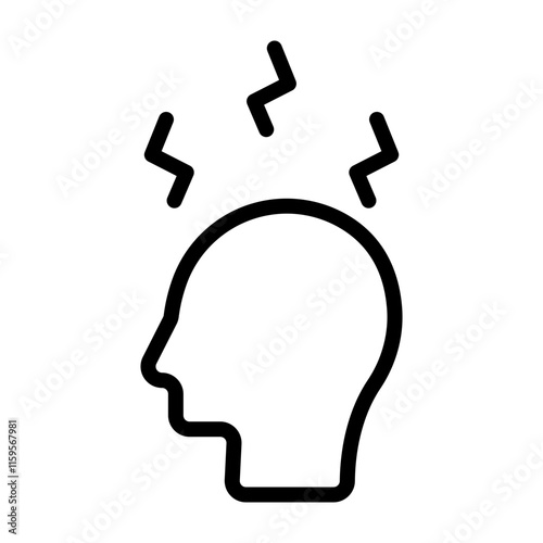 Headache Vector Line Icon Design