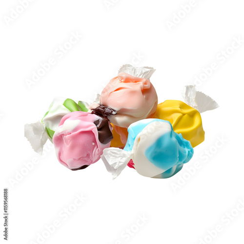 Saltwater taffy isolated on transparent background