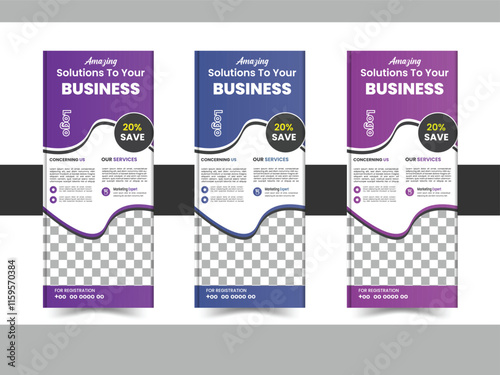 Business Roll up banner vertical template design, for brochure, business, flyer. modern x-banner and flag-banner advertising. vector illustration.