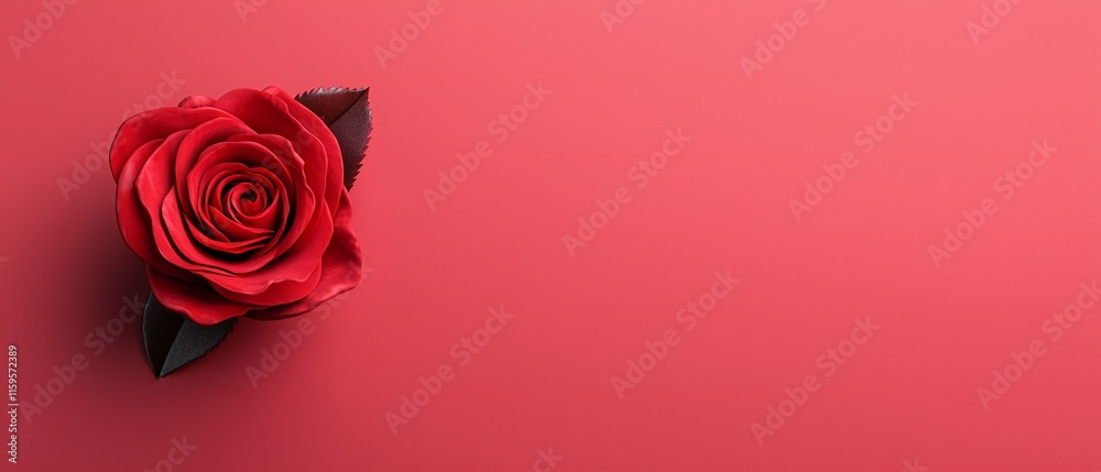Valentine's Day Romantic Red Rose on Red Background Valentine s Day Love Flower Valentine's Day Romantic Red Rose on Red Background Valentine s Day Love Flower