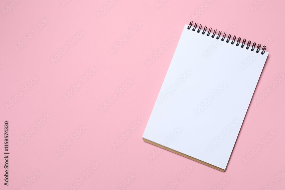 Top view photo of notebook on color background with blank space. Business concept Top view photo of notebook on color background with blank space. Business concept