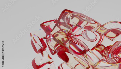 Glass 3d Abstract Design. photo