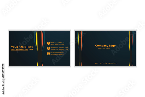 Business card design template, Clean professional business card template, colorfull style modern business card design.