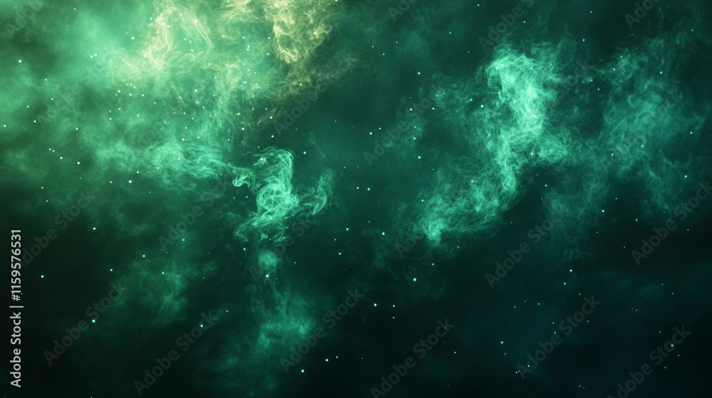 dust and smoke with green emerald neon lighting abstract background dust and smoke with green emerald neon lighting abstract background