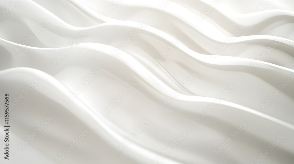 Soft waves of white fabric create serene, tranquil atmosphere, e Soft waves of white fabric create serene, tranquil atmosphere, e