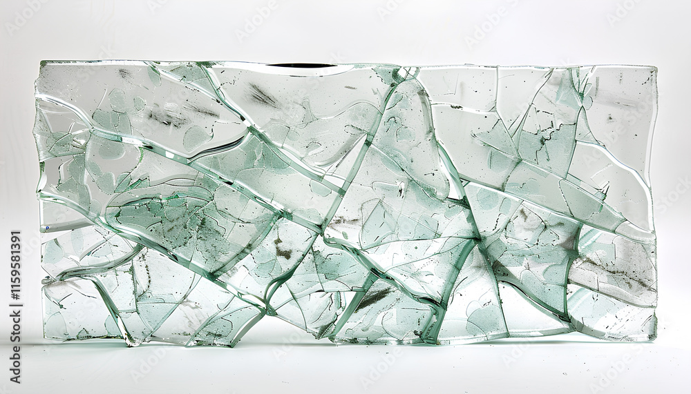 Fototapeta premium Broken glass on white background , photo hi resolution texture decoration backdrop object design