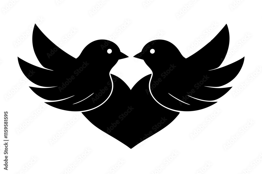 two doves with heart two doves with heart