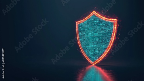 Wallpaper Mural Digital shield protection concept in cybersecurity modern design graphic visuals dark background Torontodigital.ca