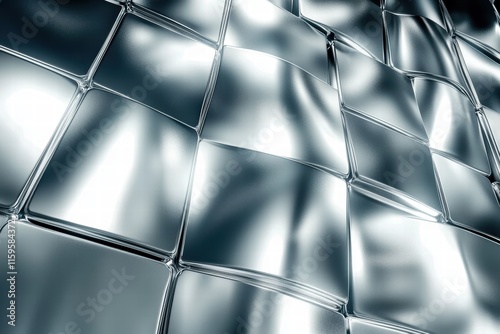 Metallic texture with light reflections creating an industrial visual effect photo