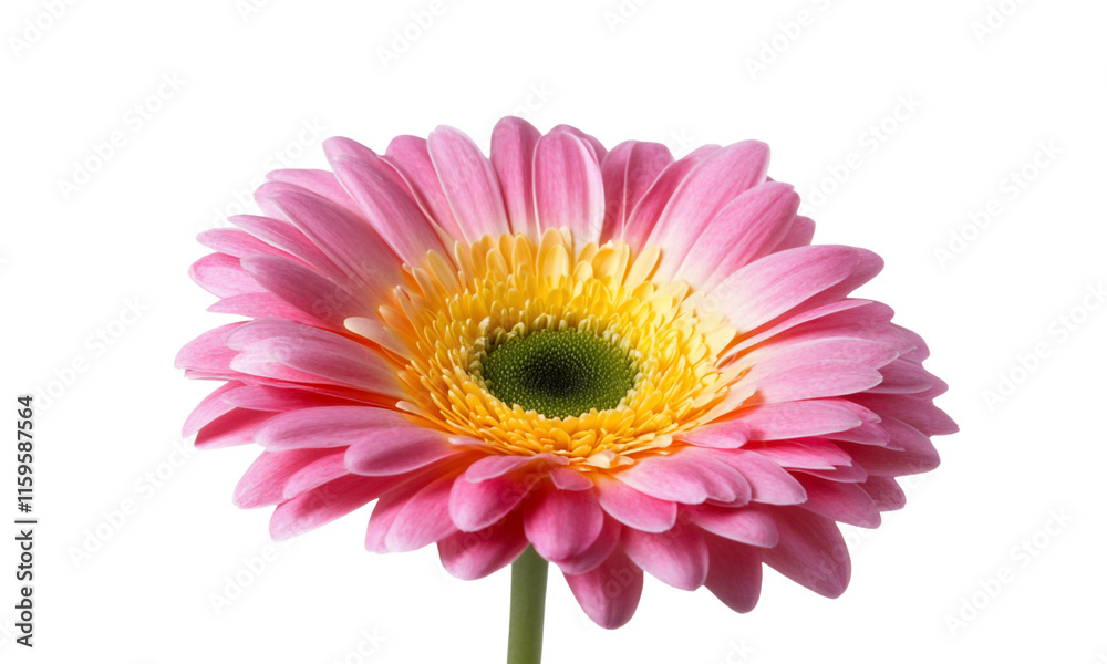 A vibrant pink flower with yellow center, showcasing natural beauty. A vibrant pink flower with yellow center, showcasing natural beauty.