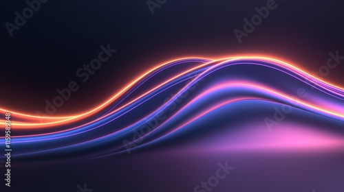 A purple and orange wave with a black background