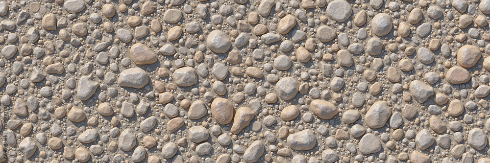 Natural stone pebble pattern on sandy background
Natural stone pebble pattern on sandy background