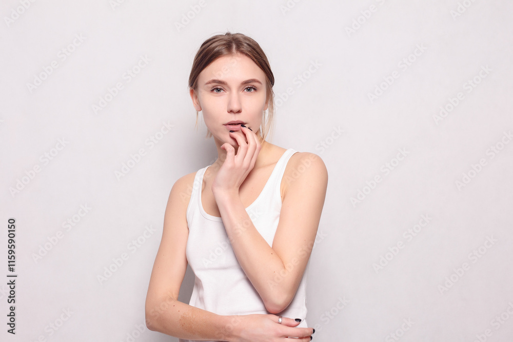 Young beautiful cute girl showing different emotions. Young beautiful cute girl showing different emotions.