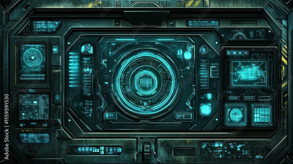 Futuristic Interface Design with Bright Colors and Textures Futuristic Interface Design with Bright Colors and Textures