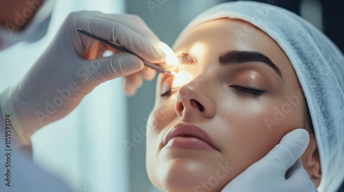 Cosmetic Eyelid Surgery Precision, Blepharoplasty, Medical Procedure, Facial Aesthetics, Ophthalmic, photo