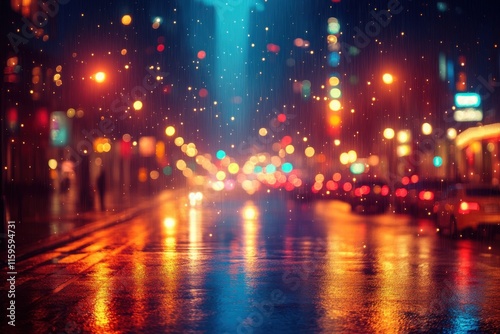 Soft and vibrant bokeh lights in various colors from a busy city at night. A dreamy and artistic representation of urban life. Perfect for cityscape  travel  and nightlife visuals