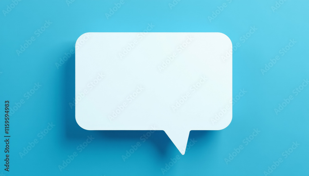 Abstract White Speech Bubble on Blue Background Abstract White Speech Bubble on Blue Background