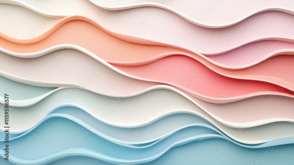 Layered 3D Wave Design in Vibrant Pastel Colors for Contemporary Art Concepts Layered 3D Wave Design in Vibrant Pastel Colors for Contemporary Art Concepts