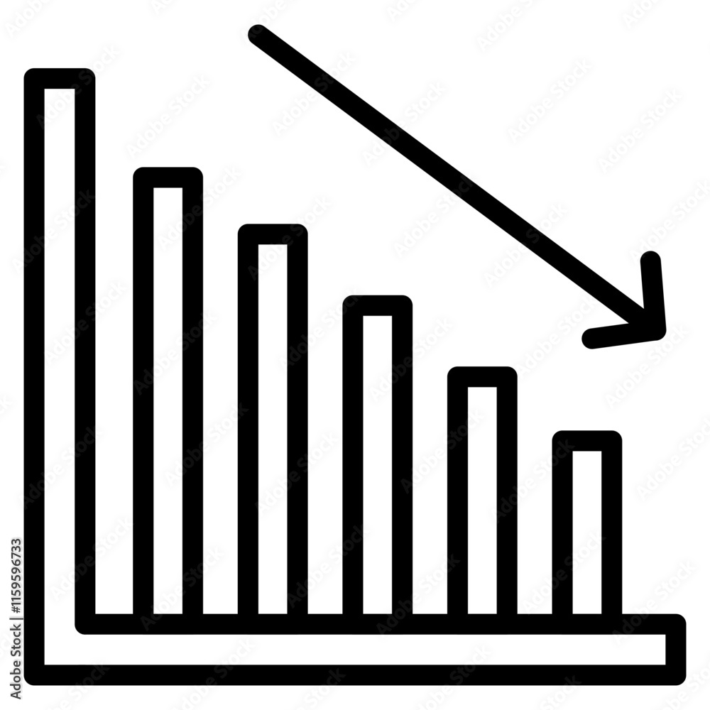Recession Line Icon Recession Line Icon