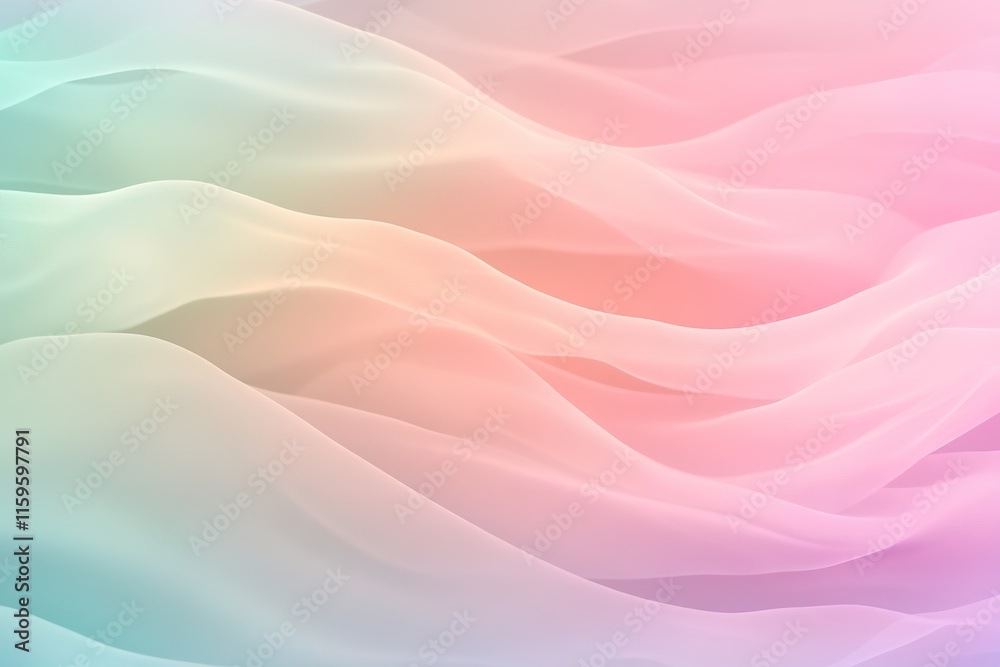 Fototapeta premium Soft pastel waves blend seamlessly, creating dreamy and tranquil