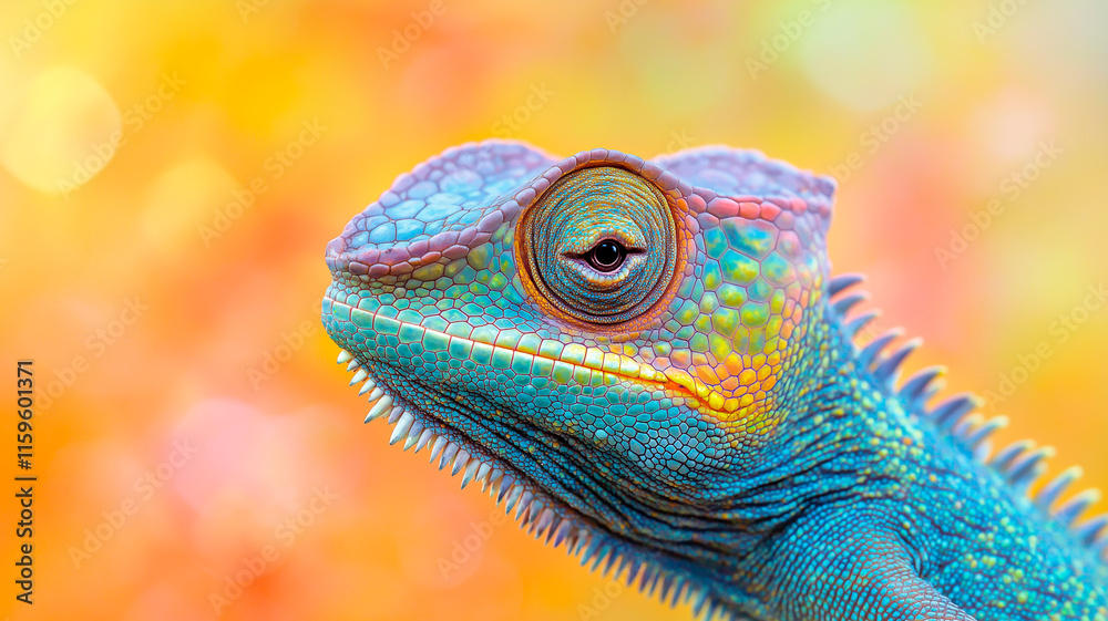 Fototapeta premium Colorful Chameleon Portrait