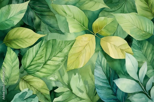 Green Leaf Collection: Artistic Watercolor and Detailed Digital Illustrations Featuring Clovers, Tropical Leaves, Falling Foliage, and Textured Dry Leaves - Perfect for Nature-Themed Designs and Decor