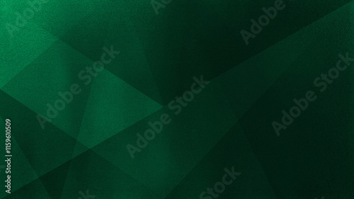 Black dark navy green abstract pattern background. Geometric shape. Line triangle angle fold polygon diamond 3d. Color gradient ombre. Rough grain noise.Black dark bottle green teal jade abstract 
