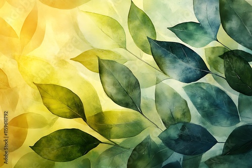 Green Leaf Collection: Artistic Watercolor and Detailed Digital Illustrations Featuring Clovers, Tropical Leaves, Falling Foliage, and Textured Dry Leaves - Perfect for Nature-Themed Designs and Decor