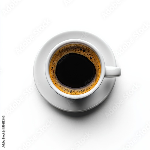 photo of a cup of coffee, hd, isolated on white background. 